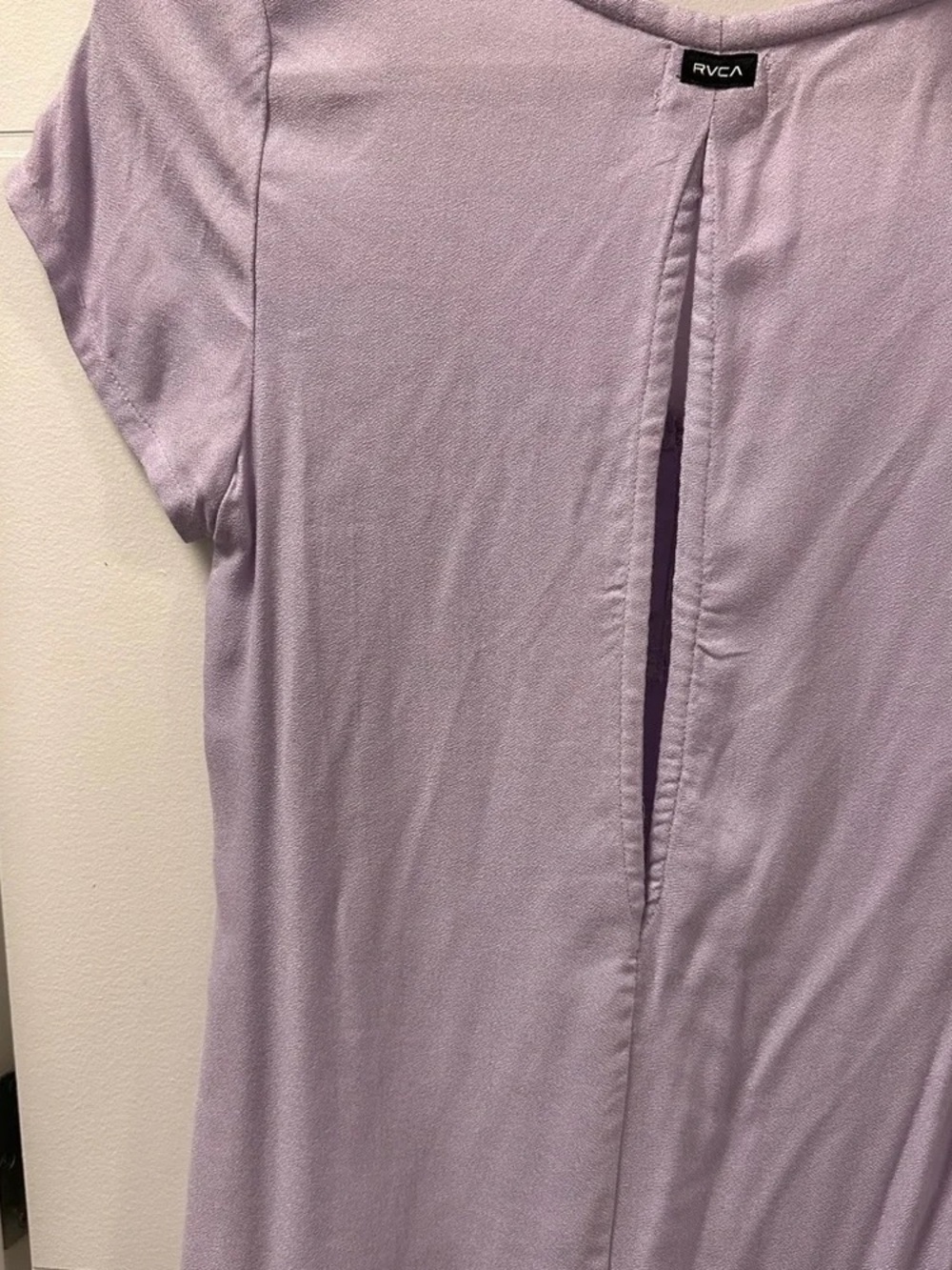 RVCA Lavender 100% Viscose Swing Dress | Lilac Short Sleeve Button Detail | Sz S - Picture 5 of 6